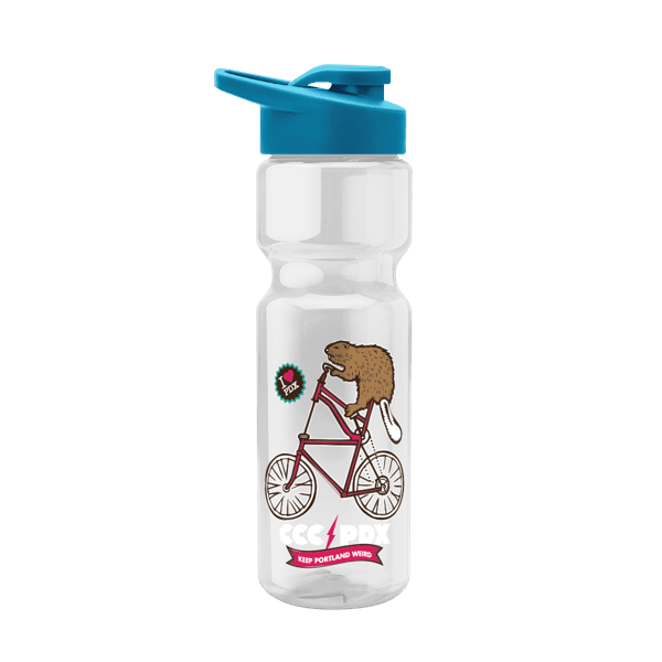 Blazer 28oz Transparent Bike Bottle w/Drink-thru Lid 1597