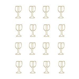 Wine Glass Shaped Paper Clips In Tin Box Customizable Lid Set Of 16 8