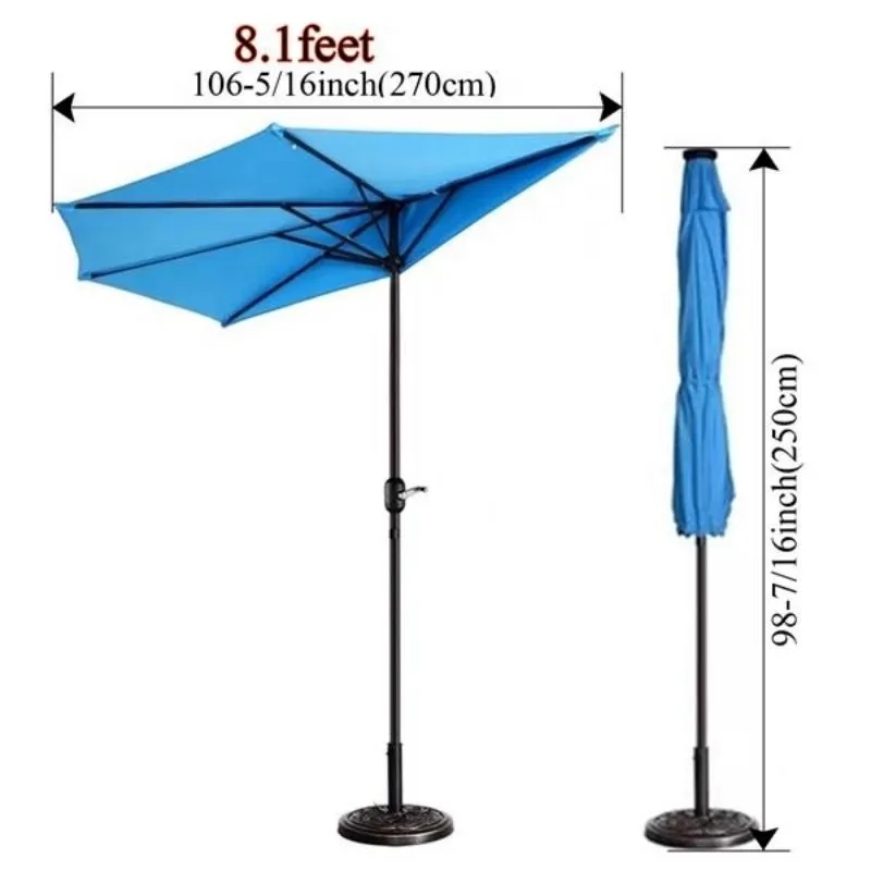 Half Round Patio Umbrella Outdoor 6
