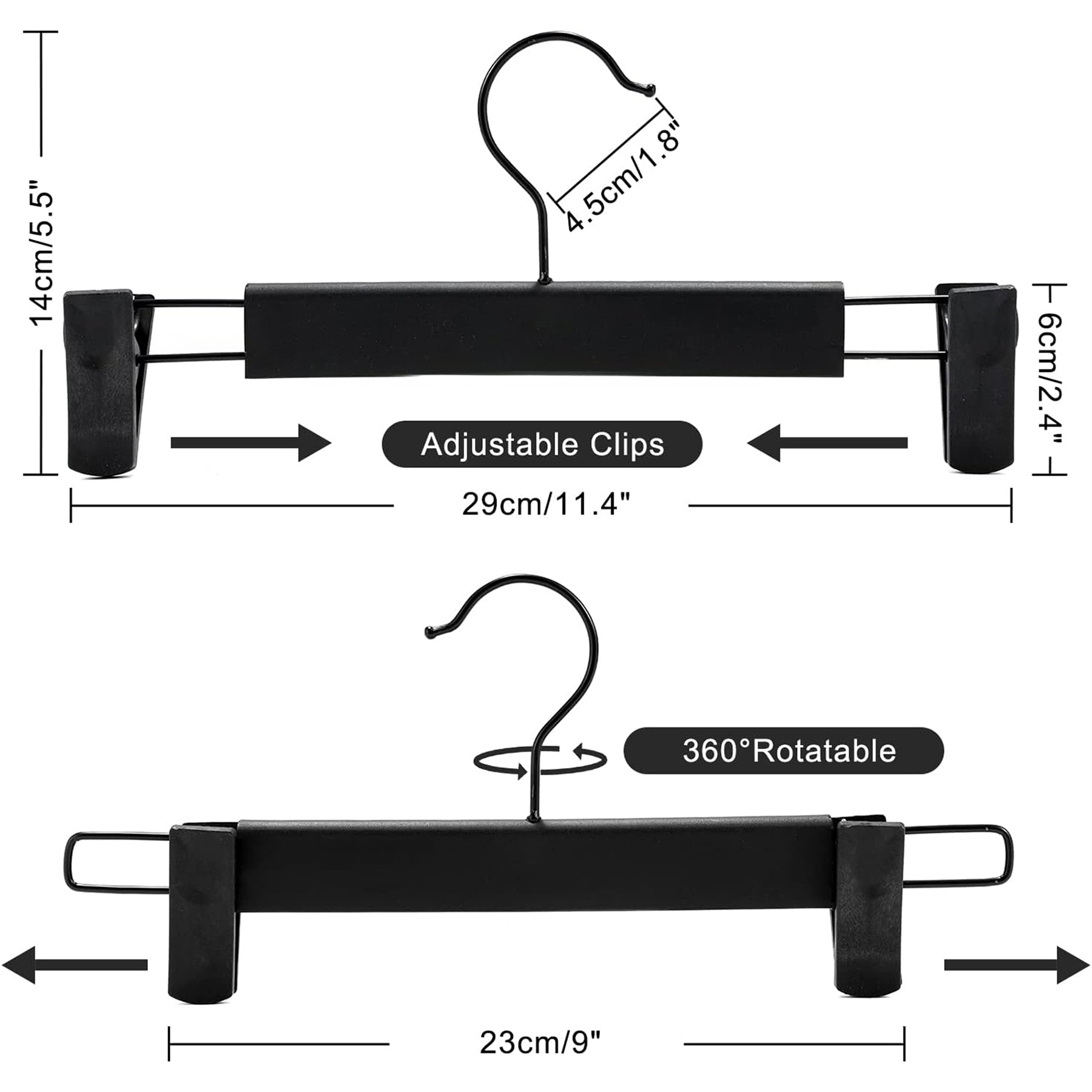 Hanger with Adjustable Clips 3