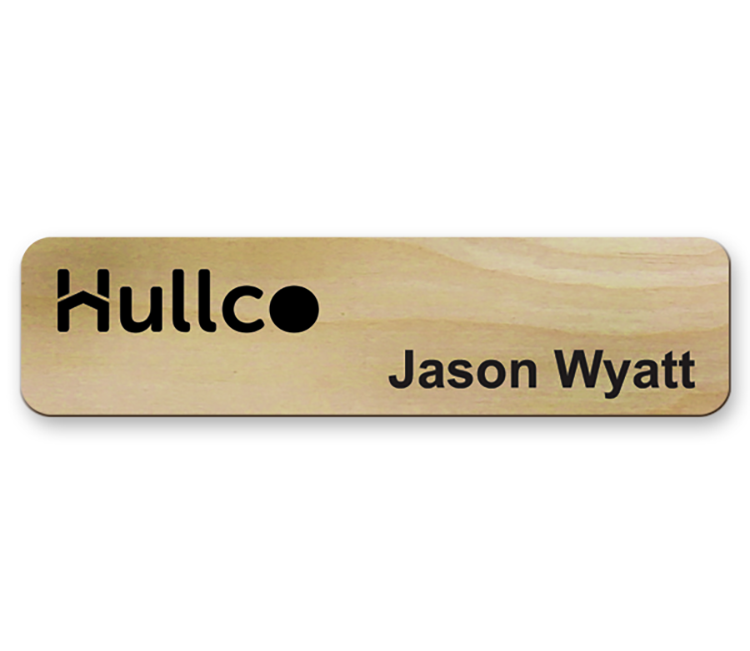 Wood Name Badge 0-3 sq in 5