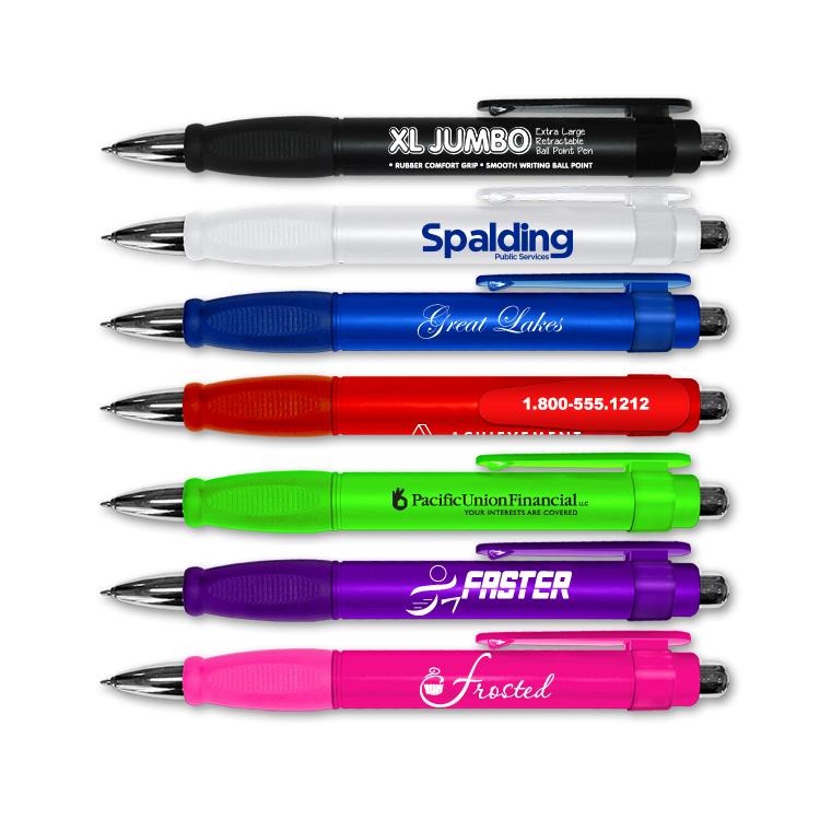 XL Jumbo Retractable Ballpoint Pen with Rubber Grip