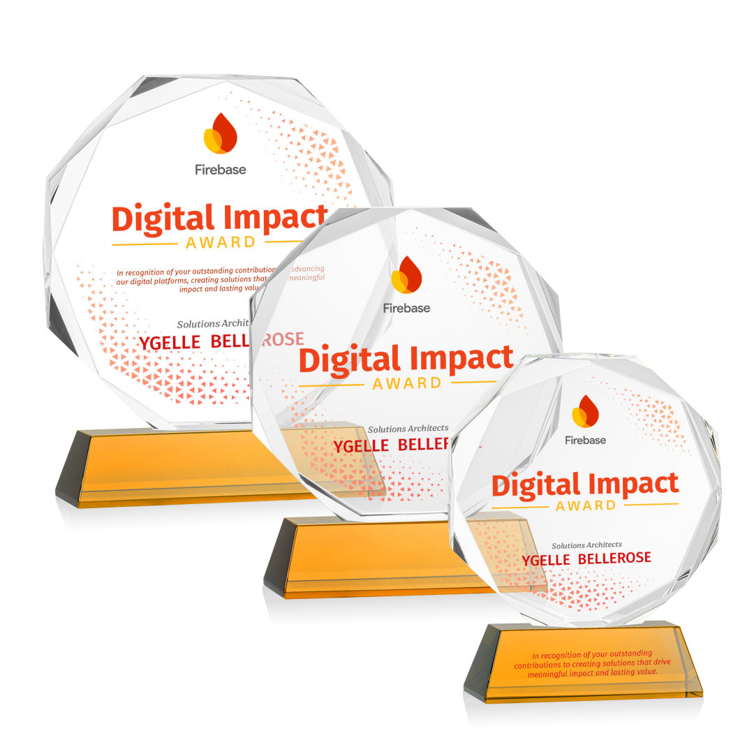 Acadian VividPrint™ Award on Newhaven Base - Amber 3