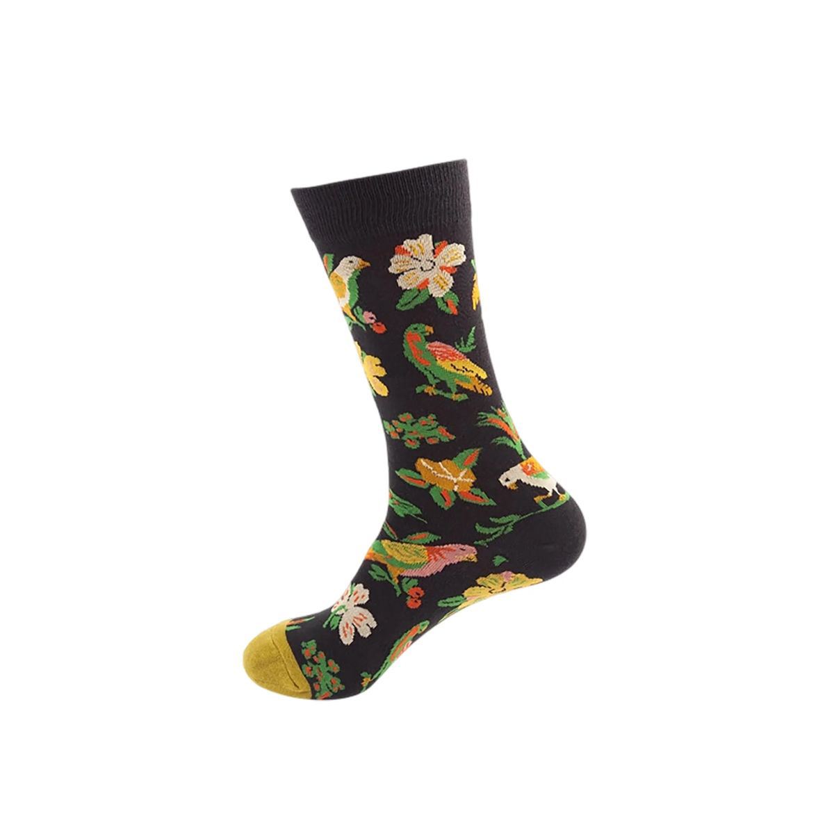 Cotton Crew Socks with Jacquard Pattern 4