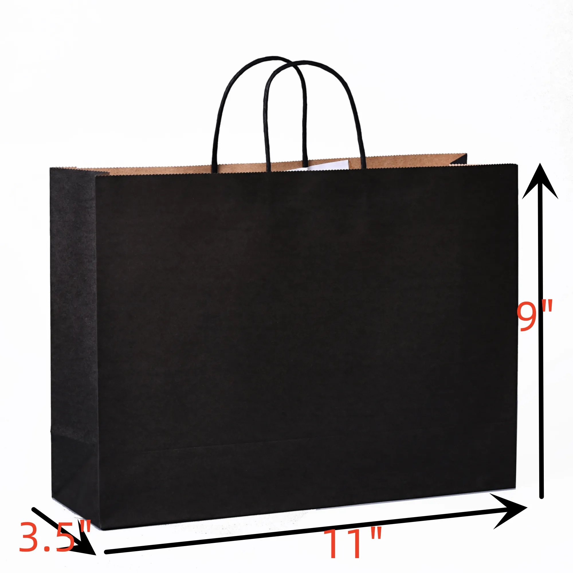 11x3.5x9 Inches Kraft Shop Gift Brown Paper Bag 6