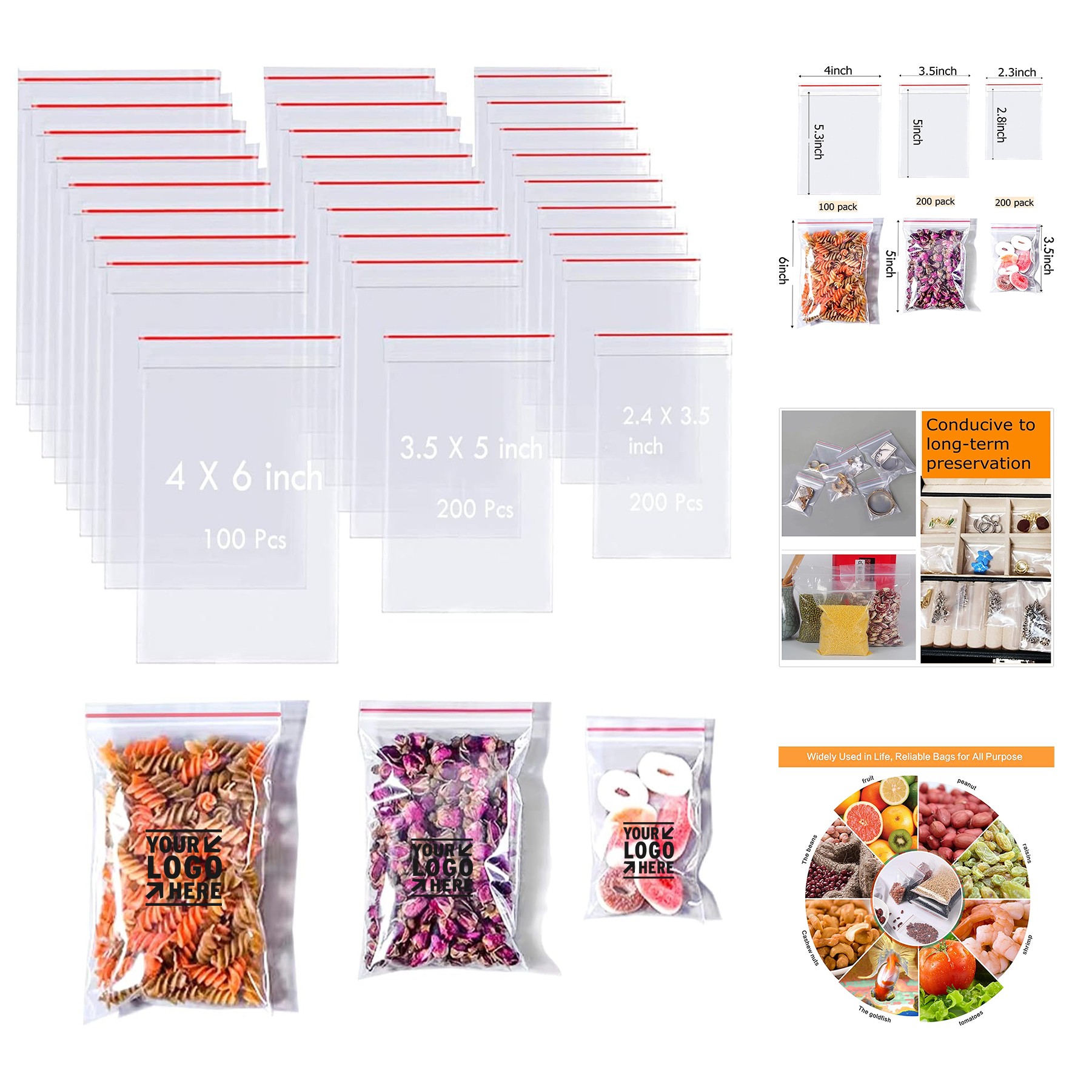 2.3 x 3.5 Inch Poly Zipper Bag 2