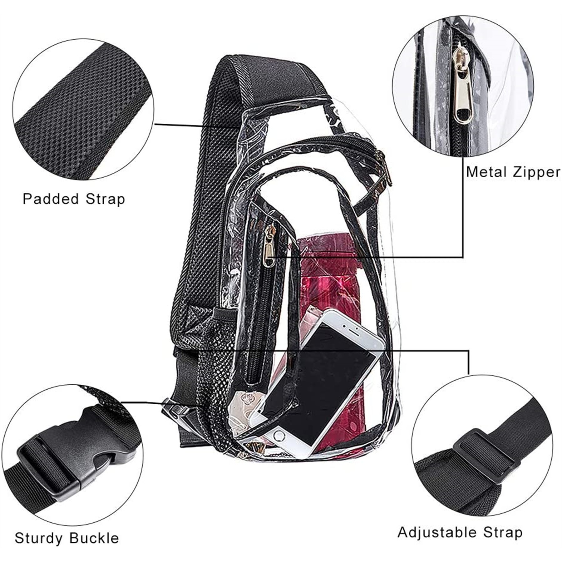 Stadium Approved Clear Sling Bag 1