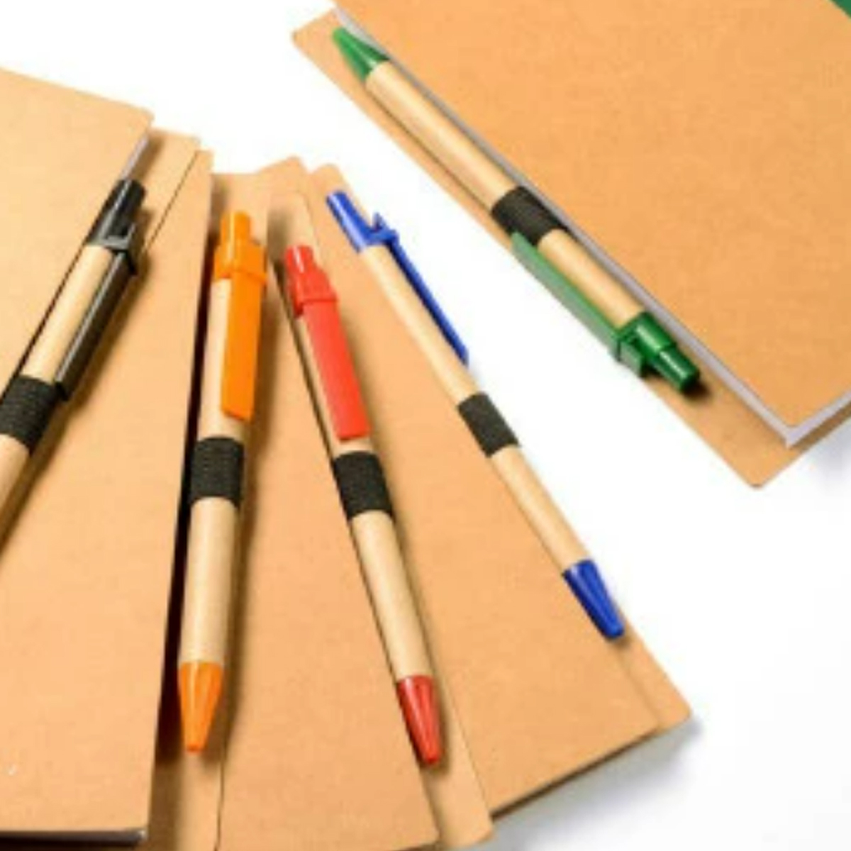 Recycled Spiral Notebook and Pen Set with Custom Logo 4