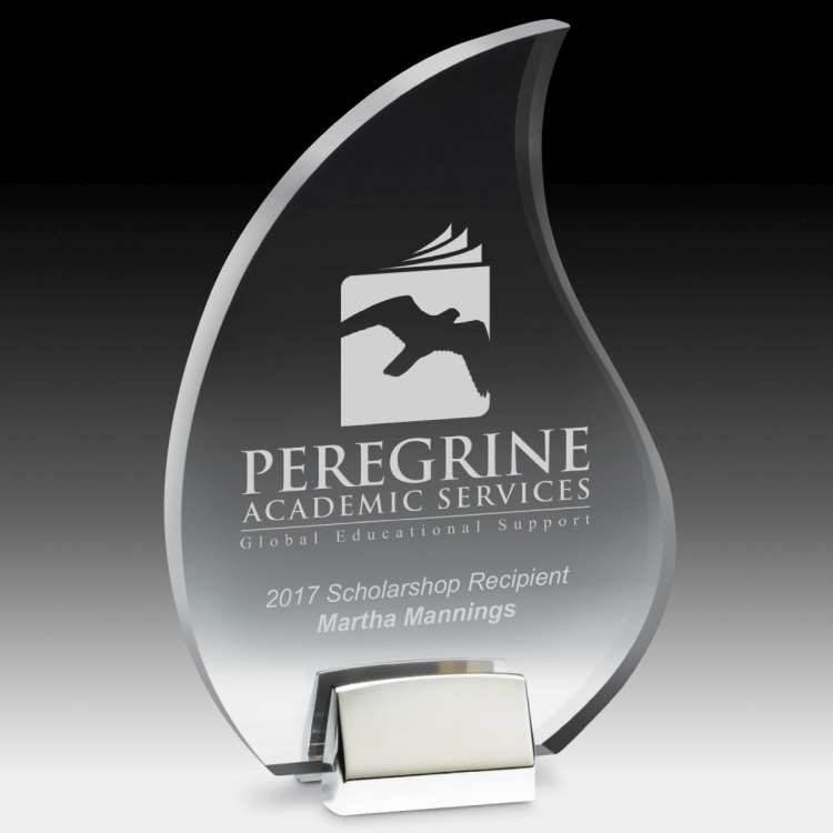 Flame Award w/ Chrome Base - 4 Color Process 5