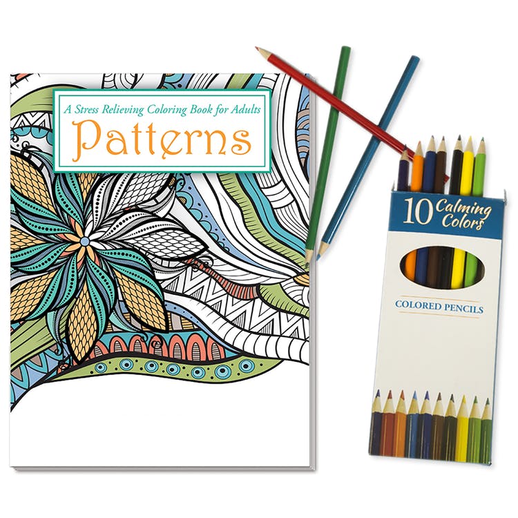 Adult Coloring Book Sets - 24 Pages Colored Pencils Included 2