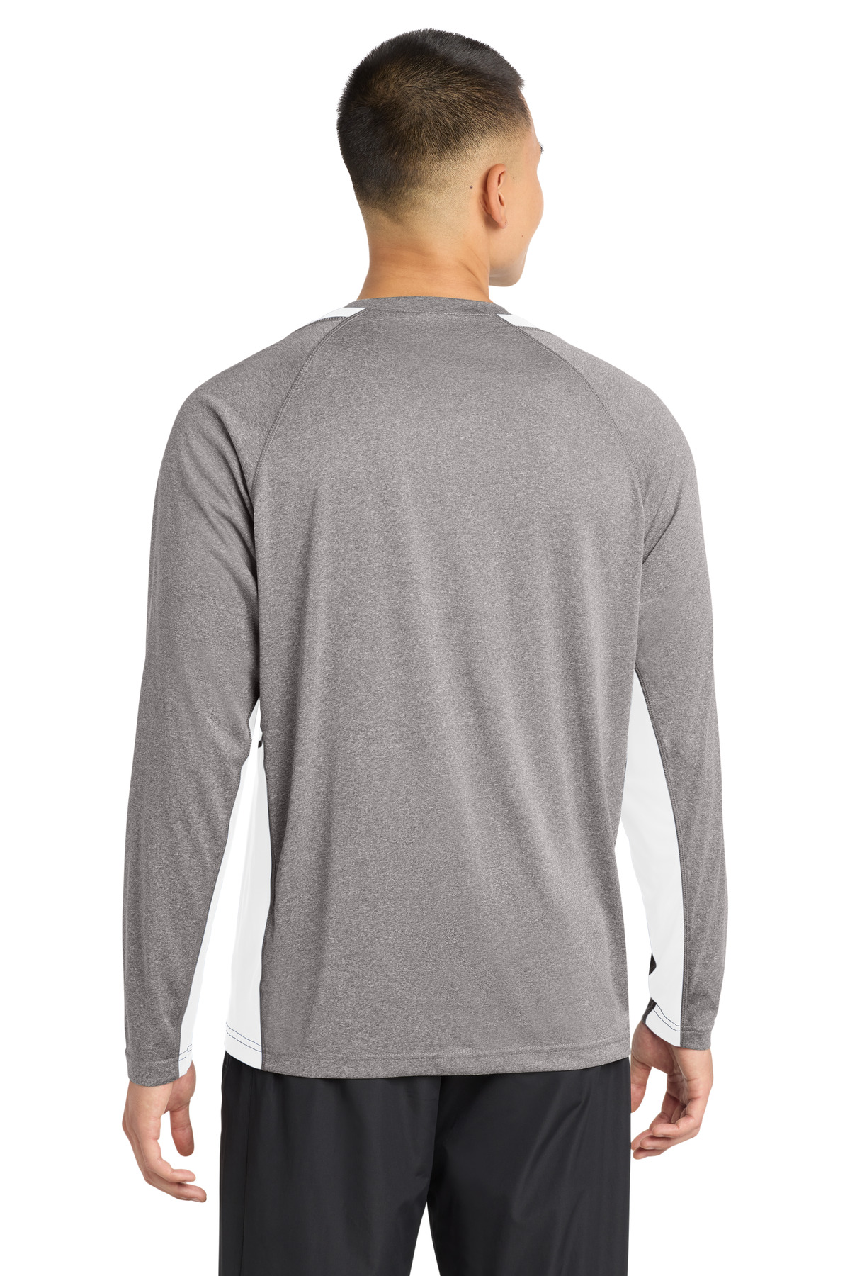 Sport-Tek Long Sleeve Heather Colorblock Contender Tee. ST361LS 70