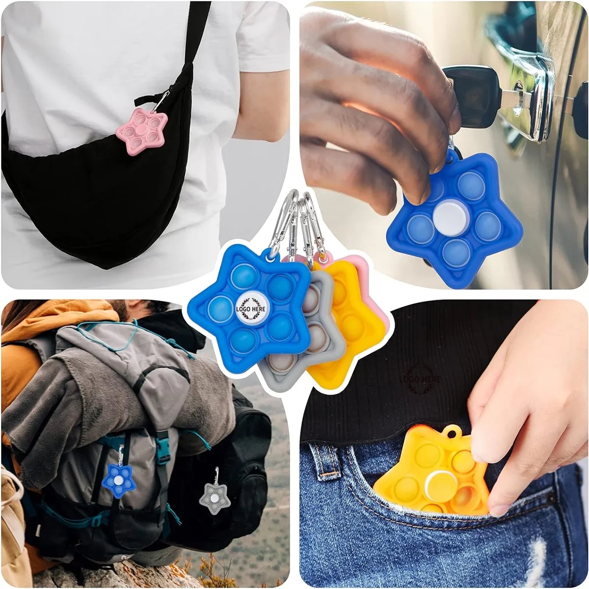 Mini Pop Bubble Keychain Fidget Spinner Toys 3