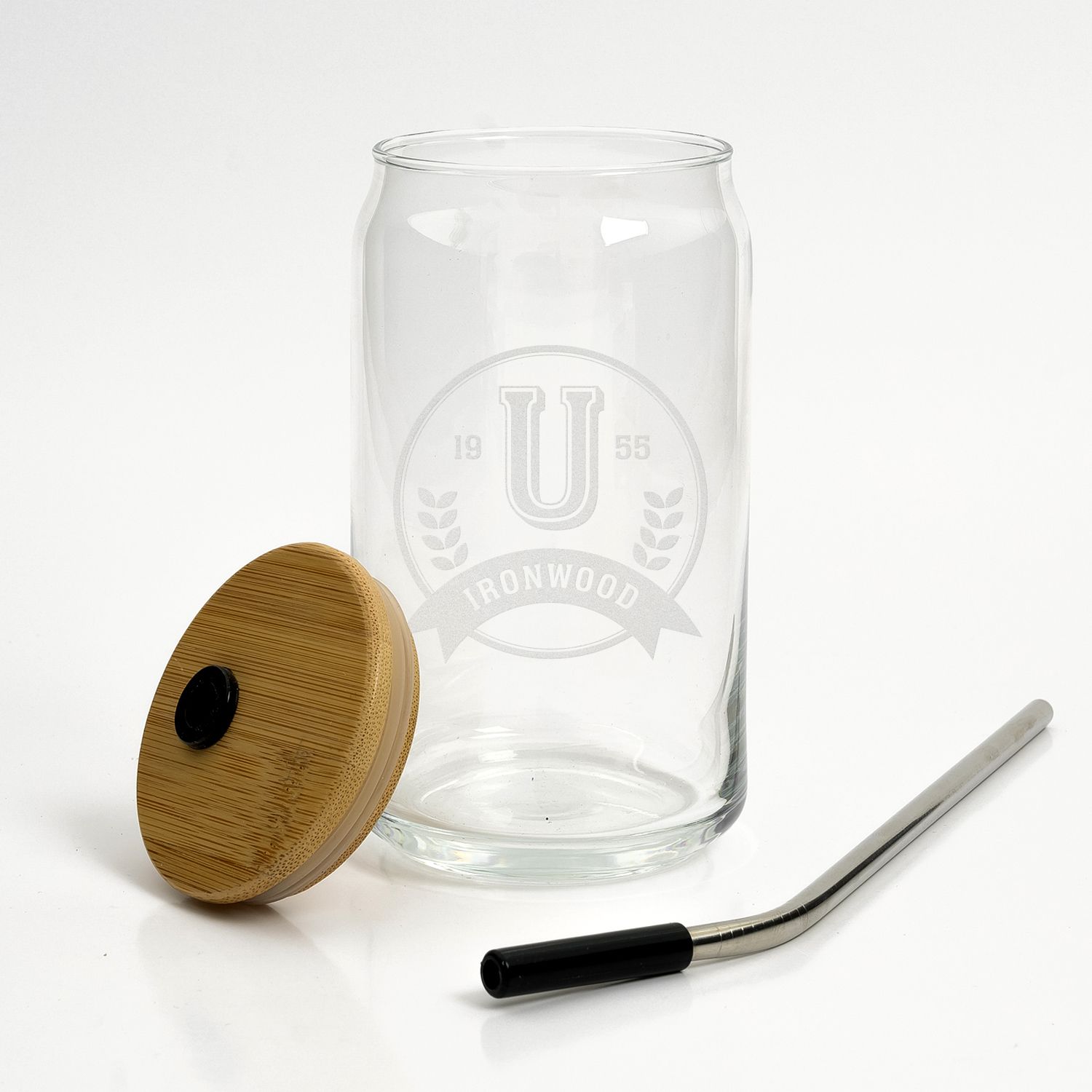 ETCHED CAN GLASS 16 OZ 21