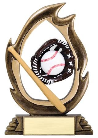 7 1/4" Tall Baseball Flame Series Award 1