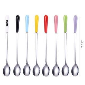 6.92 Inch Ceramic Handle Steel Spoon 13