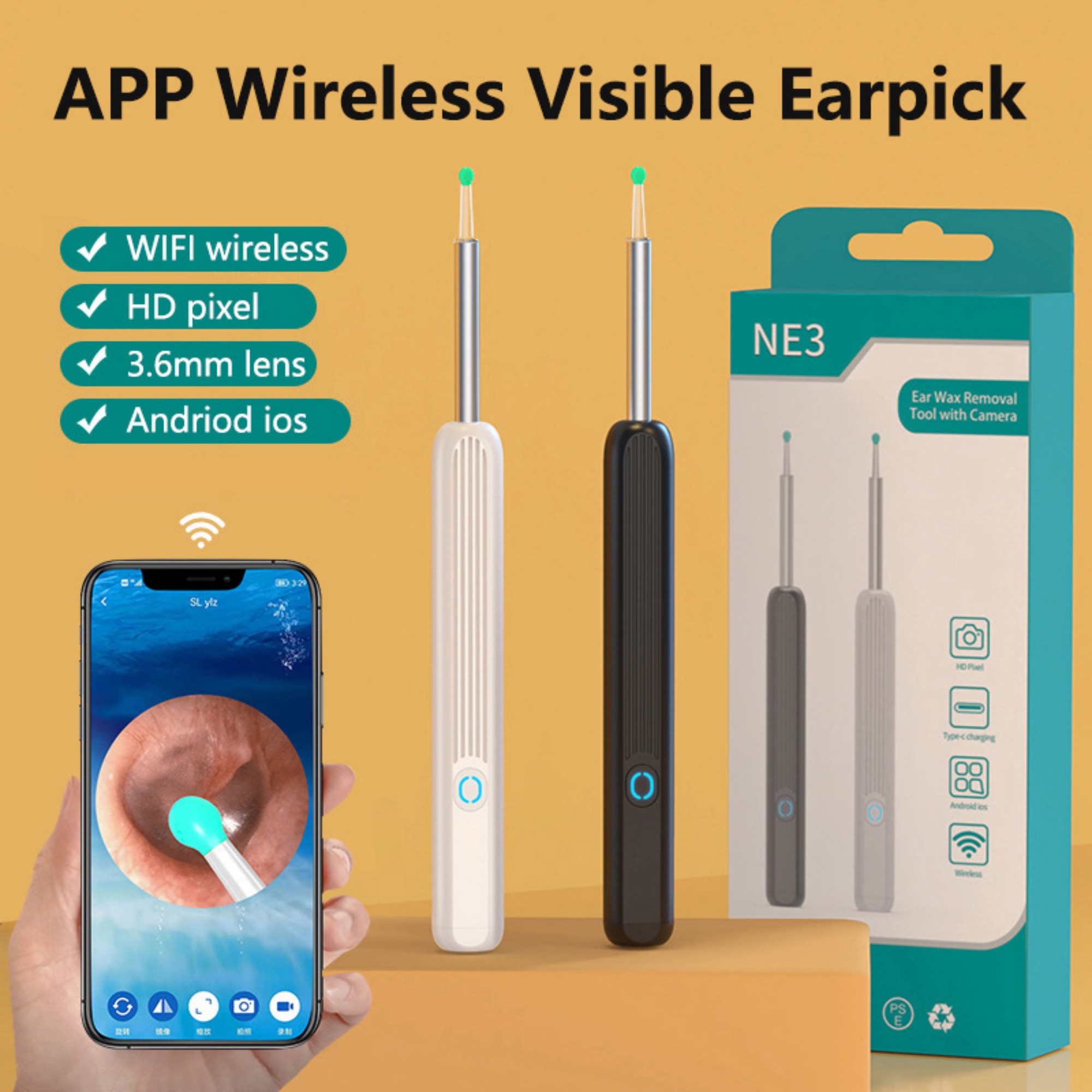 3.6mm WiFi Camera Ear Cleaner 1