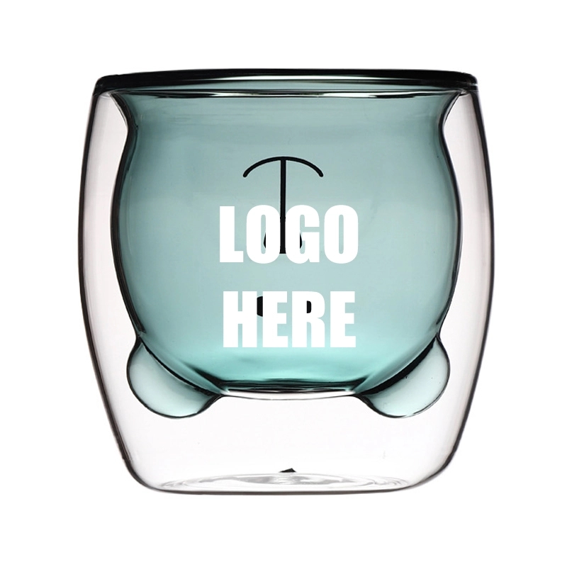 Custom 8.5 oz Double Wall Insulated Glass Cute Mugs 5