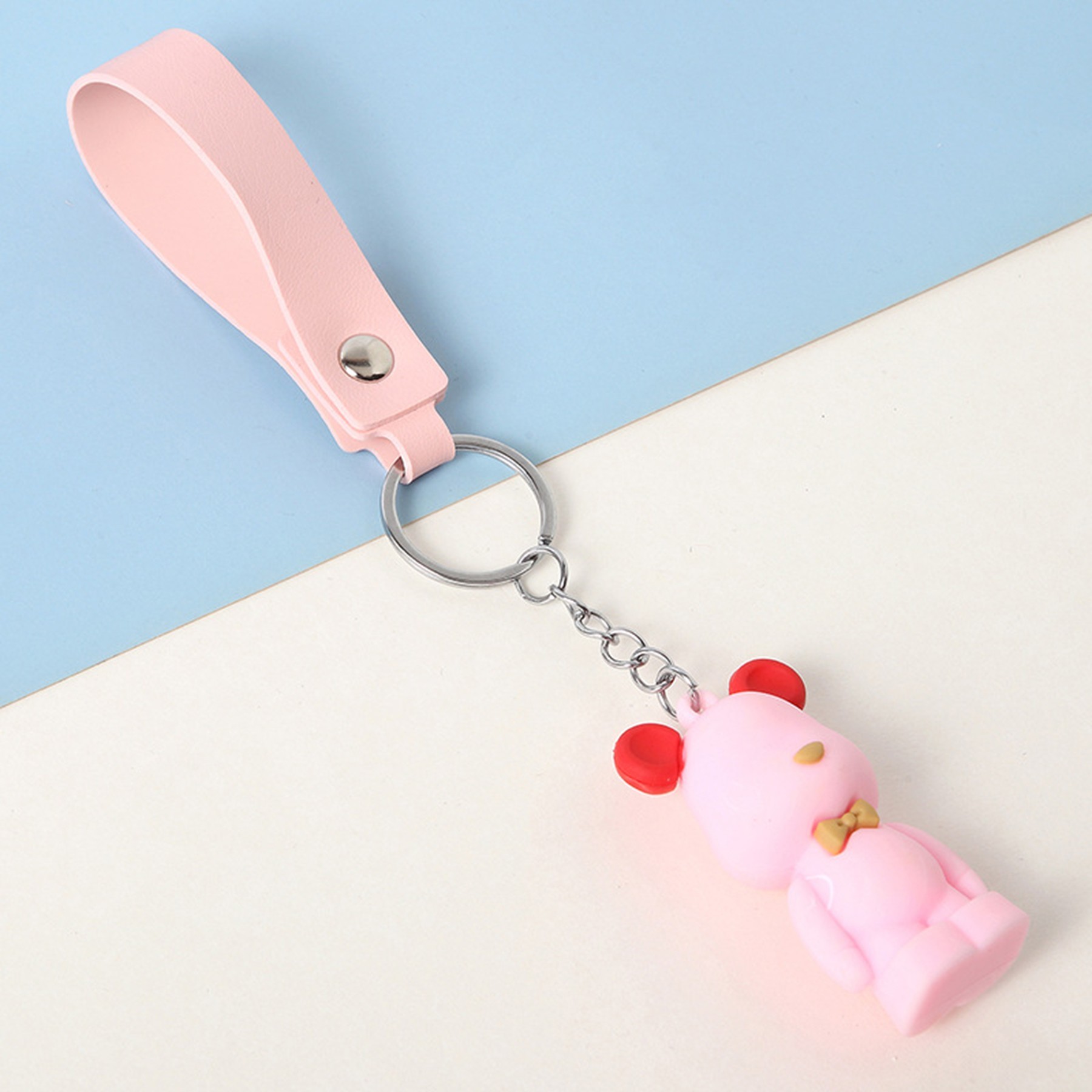 Mouse PU Leather Keychain Ring For Organized Keys 11