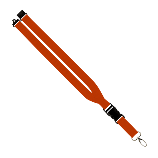Maverick 1" Polyester Lanyard w/ Slide Buckle Release, Silver Metal Oval & Convenience Release 21