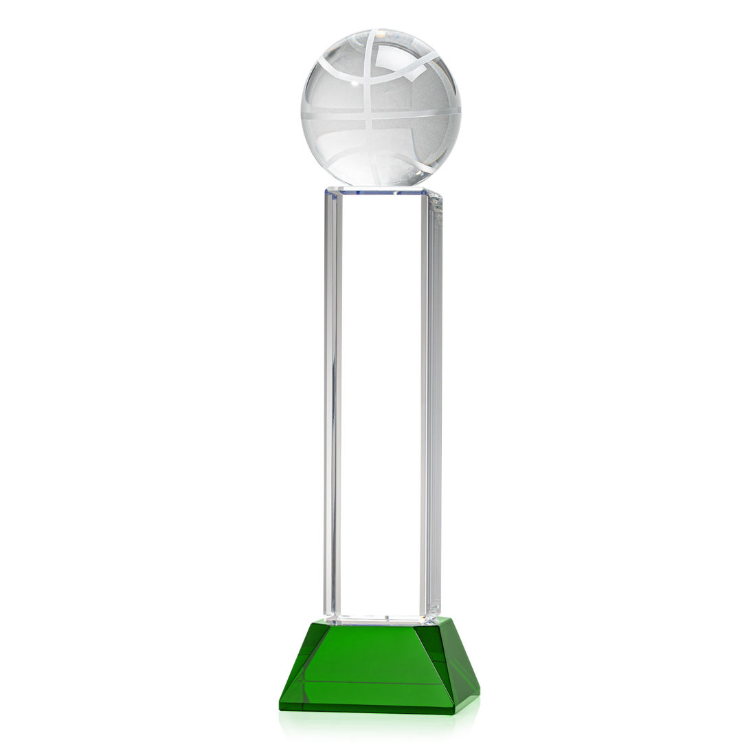 Basketball Award on Stowe Base - Green 17