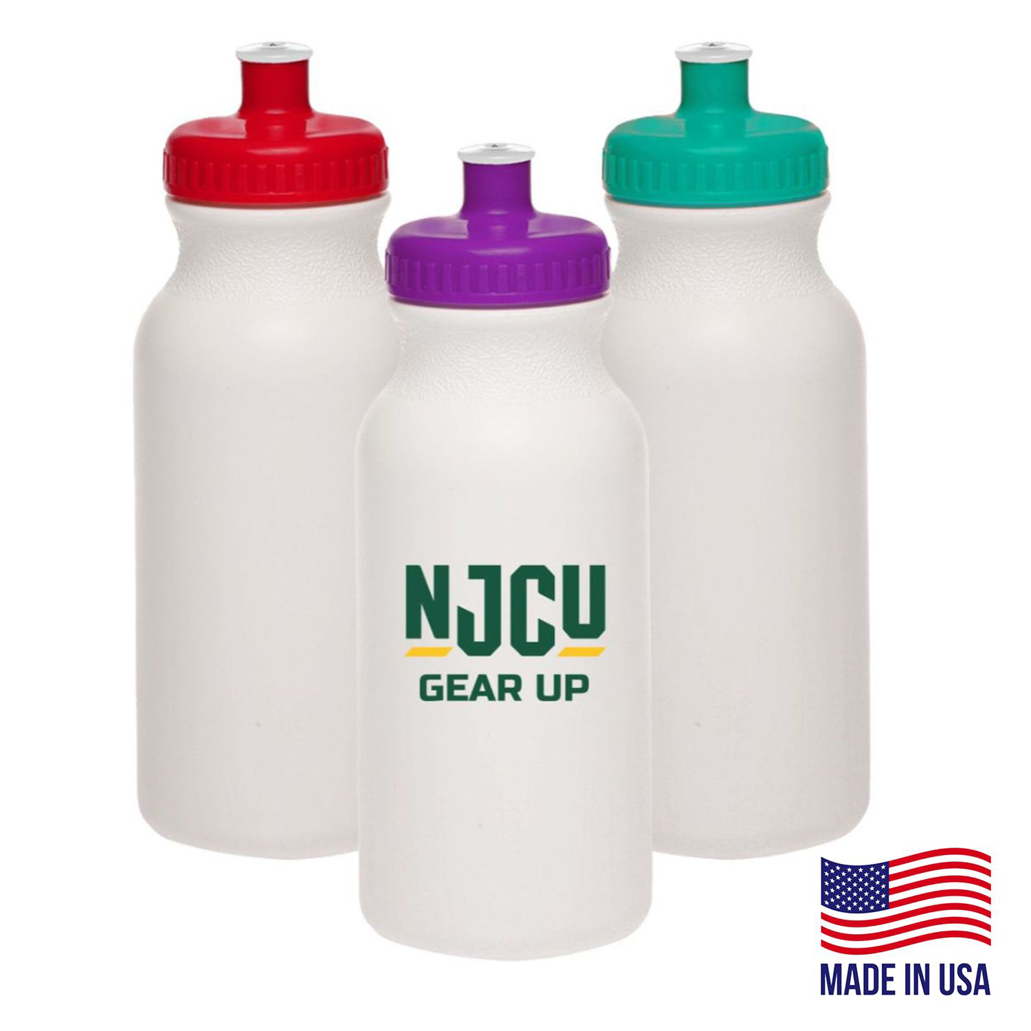 20 oz. USA Made White Plastic Water Bottles w/ Push Cap 4