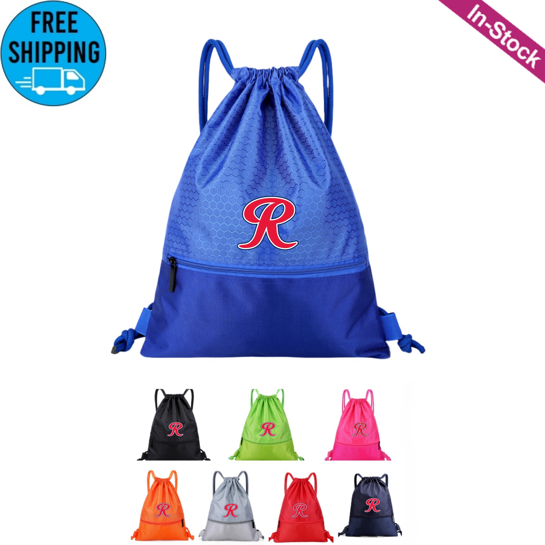Small Drawstring Backpack Bag with Zipper Pocket 12