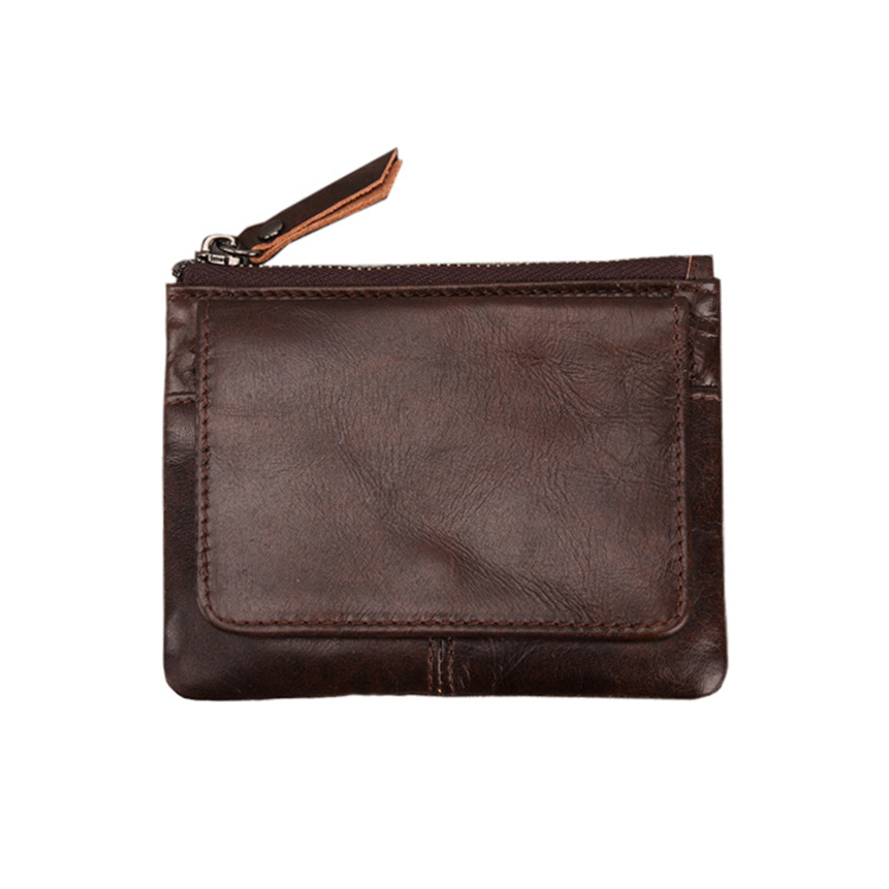 Leather 2-Zipper Coin Purse Wallet 2