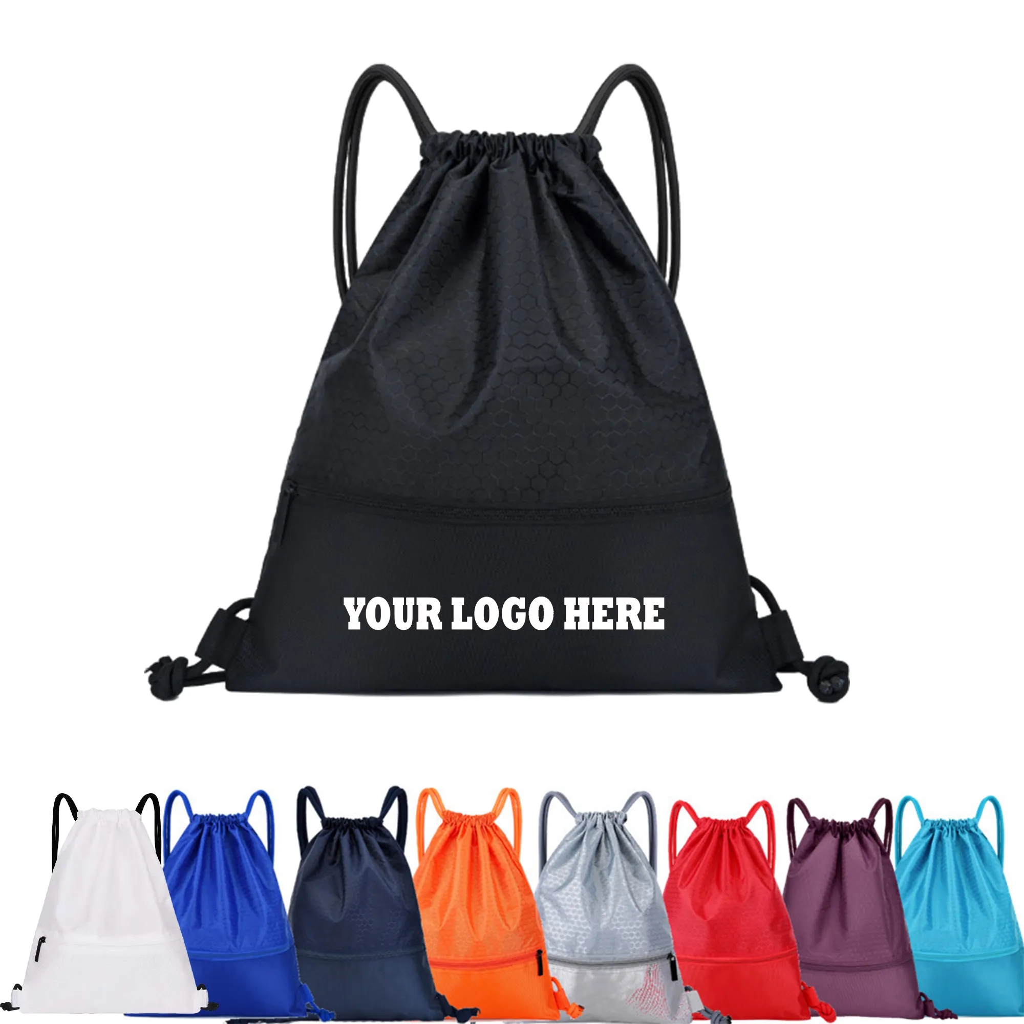 Training Drawstring Backpack With Zipper Gym Bag MOQ 50PCS 3