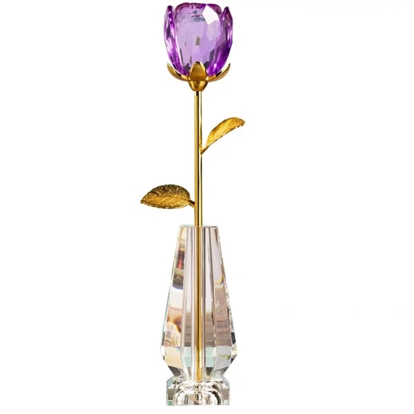 Crystal Rose Flower with Vase Wedding Favors 5