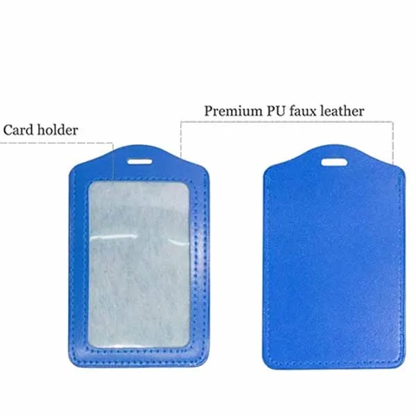 PU ID Credit Card with Retractable Badge Holder Reel Clip 2