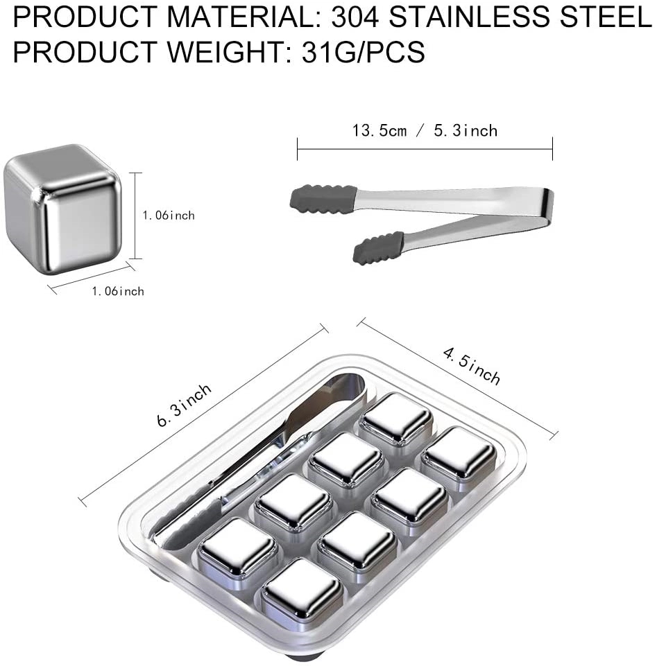 304 Stainless Steel Ice Cube Metal Gift 5