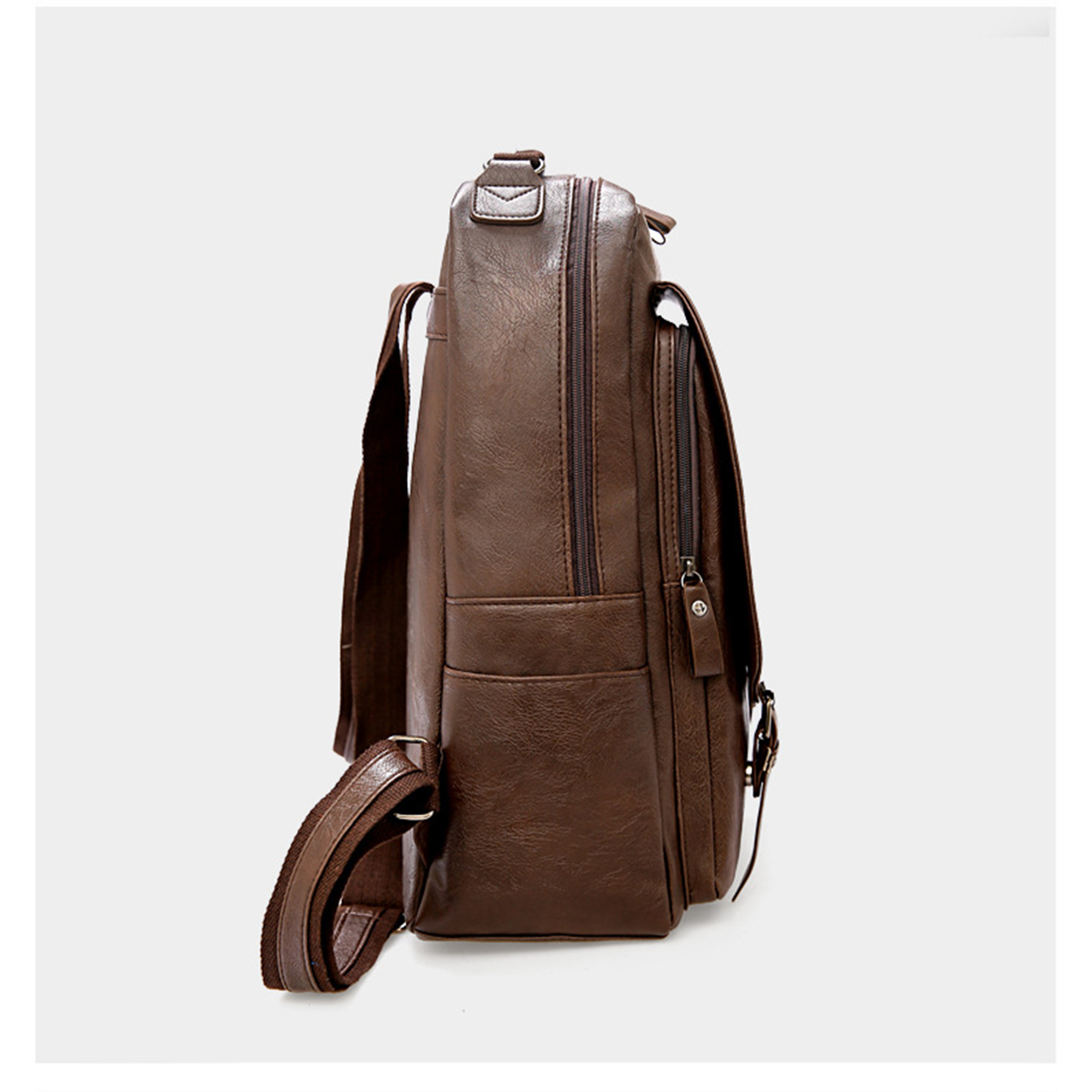 Sleek PU Leather Laptop Backpack for Business & Travel 5