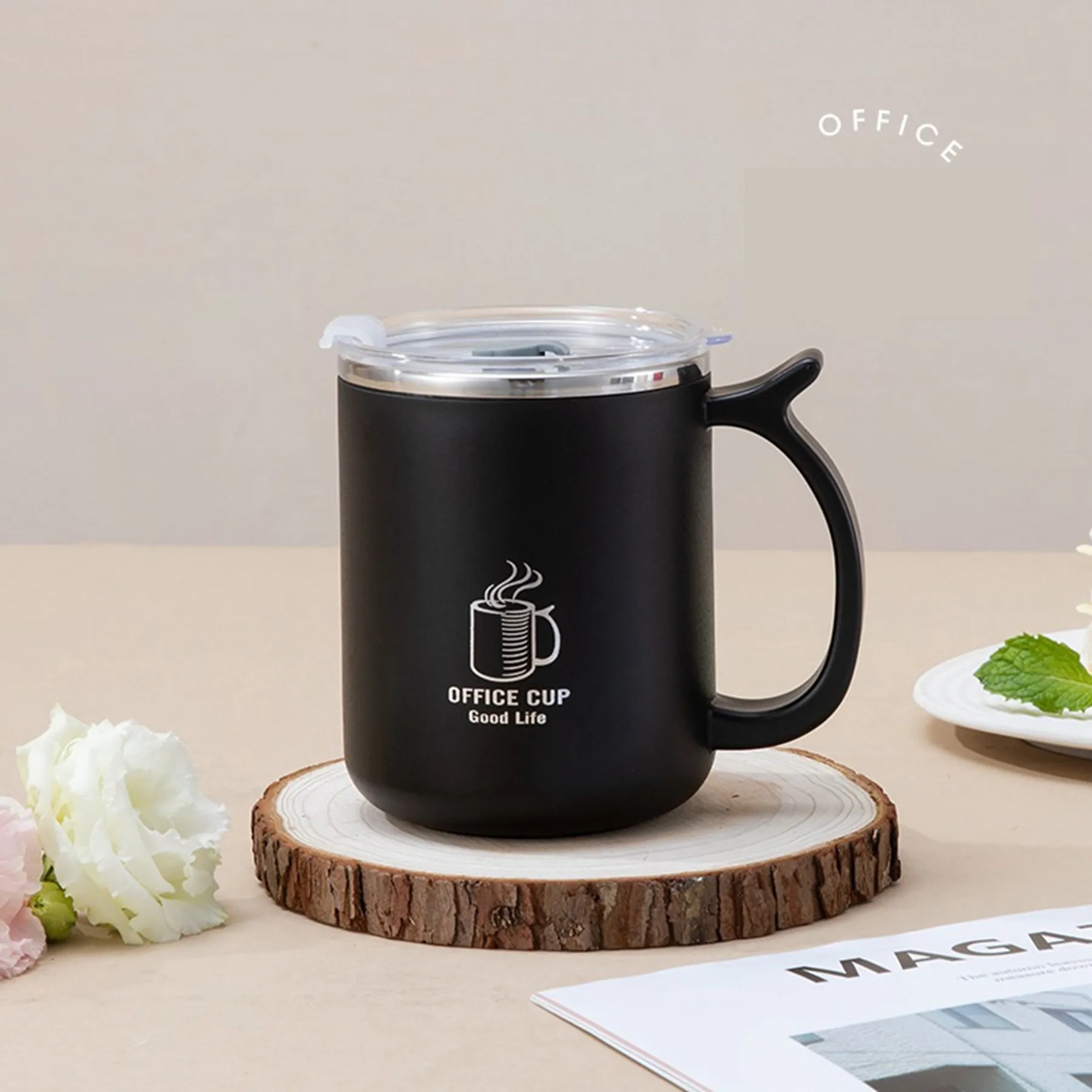 17 Oz. Stainless Steel Insulated Coffee Cup with Handle 7
