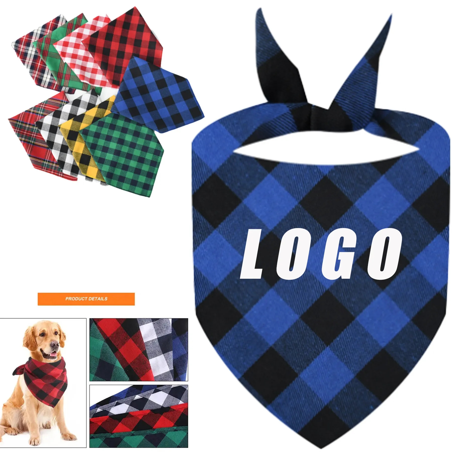 Triangle Customized Cotton Dog Handkerchief Scarf 2