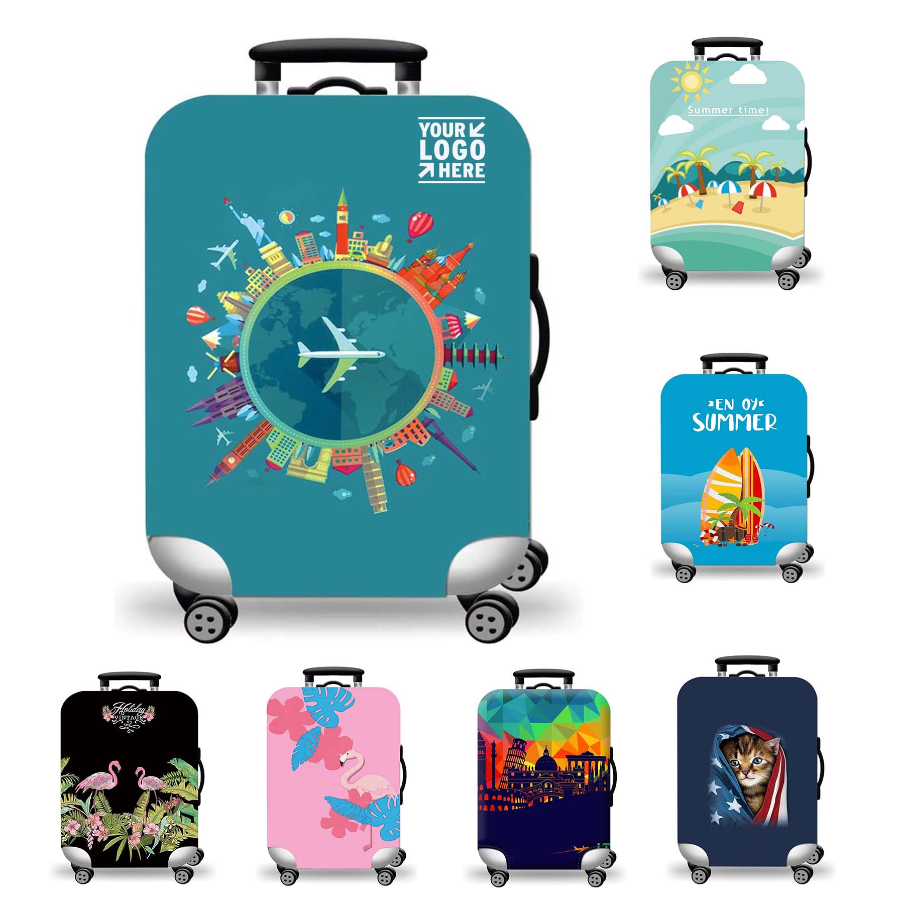 Elastic Double-sided Opening Washable Travel Luggage Cover 2