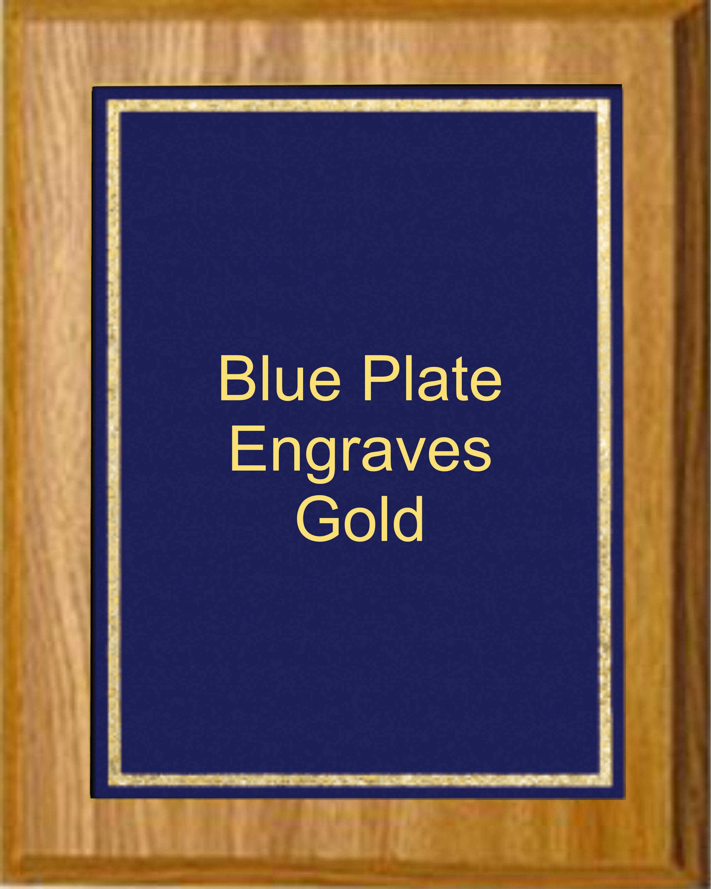 5" x 7" Oak Finish Plaque with a Blue Florentine Plate 2