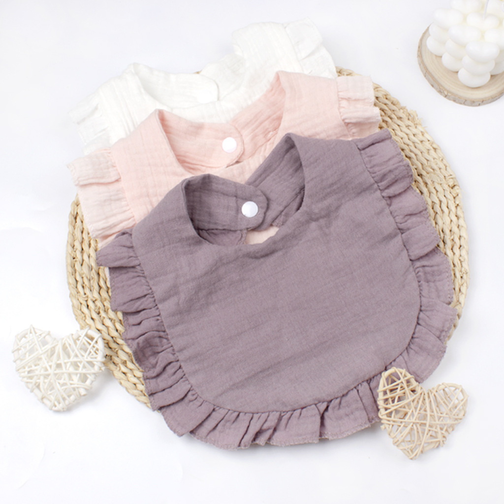 Baby Muslin Bibs Drool Bibs Bandana Ruffle Soft Cotton for Newborn Baby 7