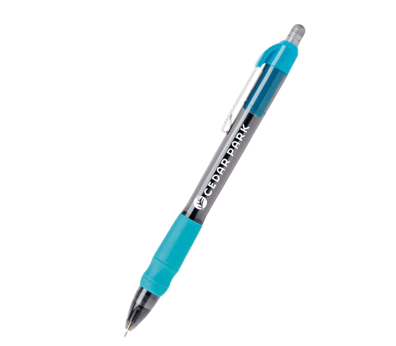 Translucent Rubber Grip Plastic Pen 3