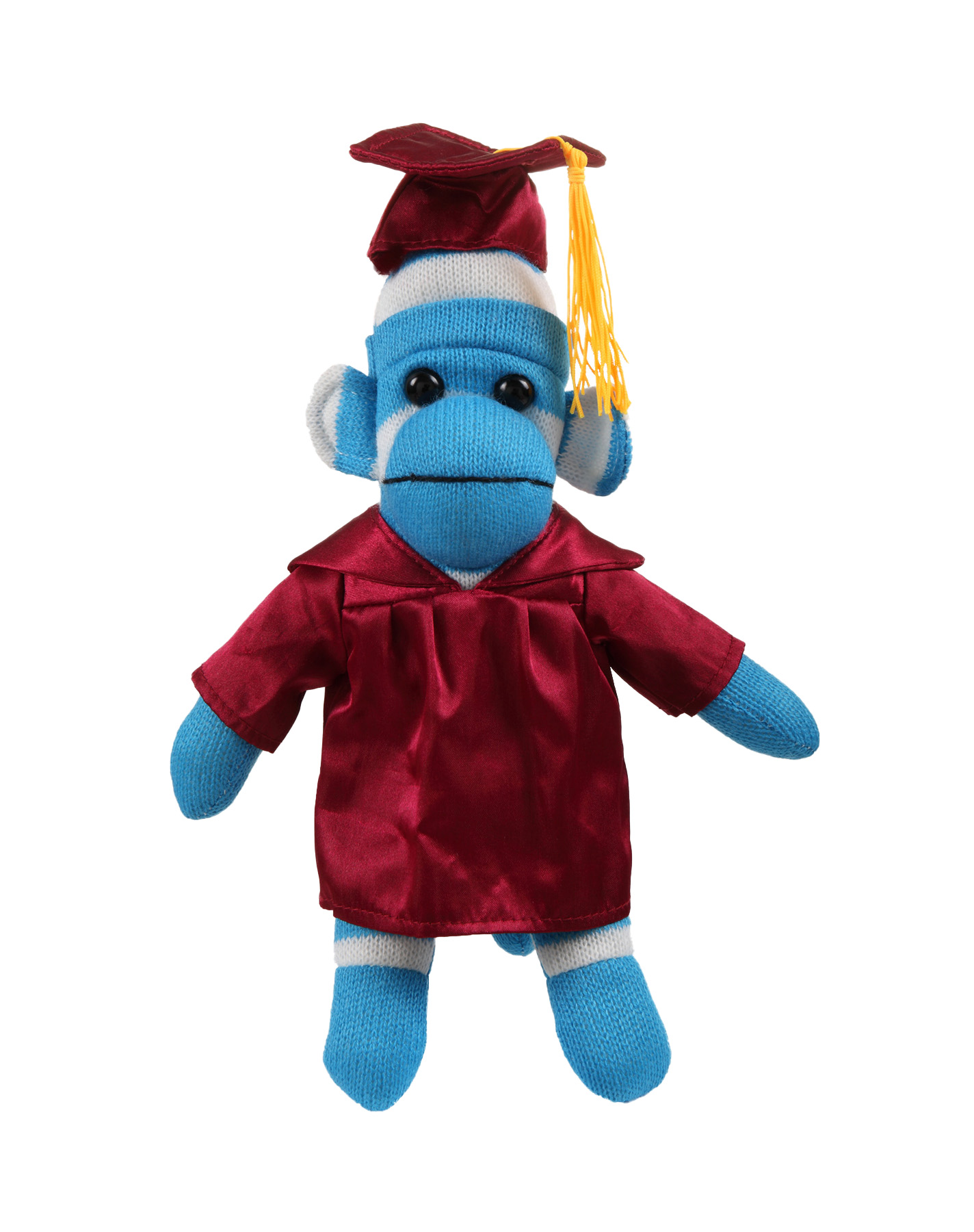 Blue Sock Monkey (Plush) in Graduation Cap & Gown 1