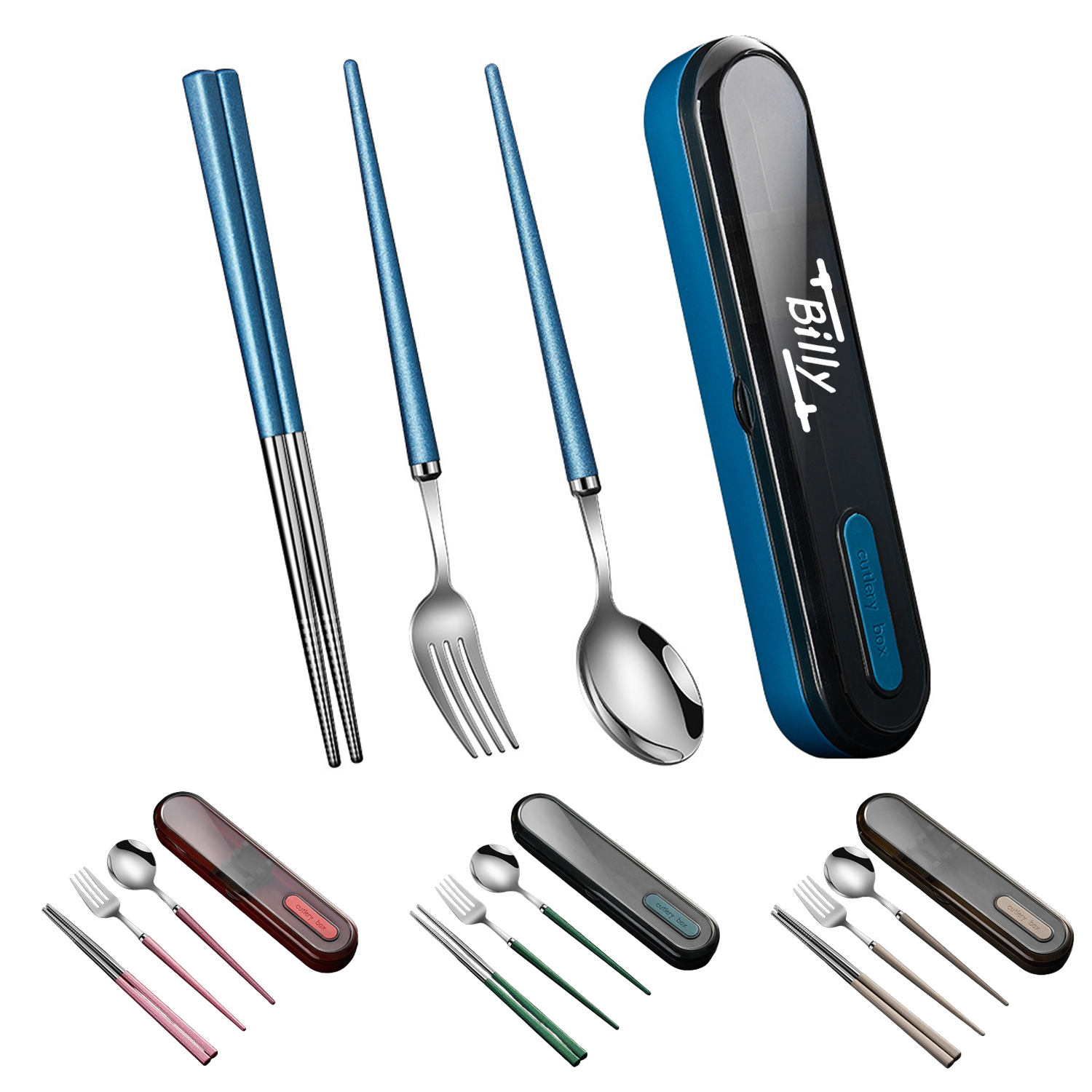 Chopsticks Fork Spoon Dinnerware Set with Box 4
