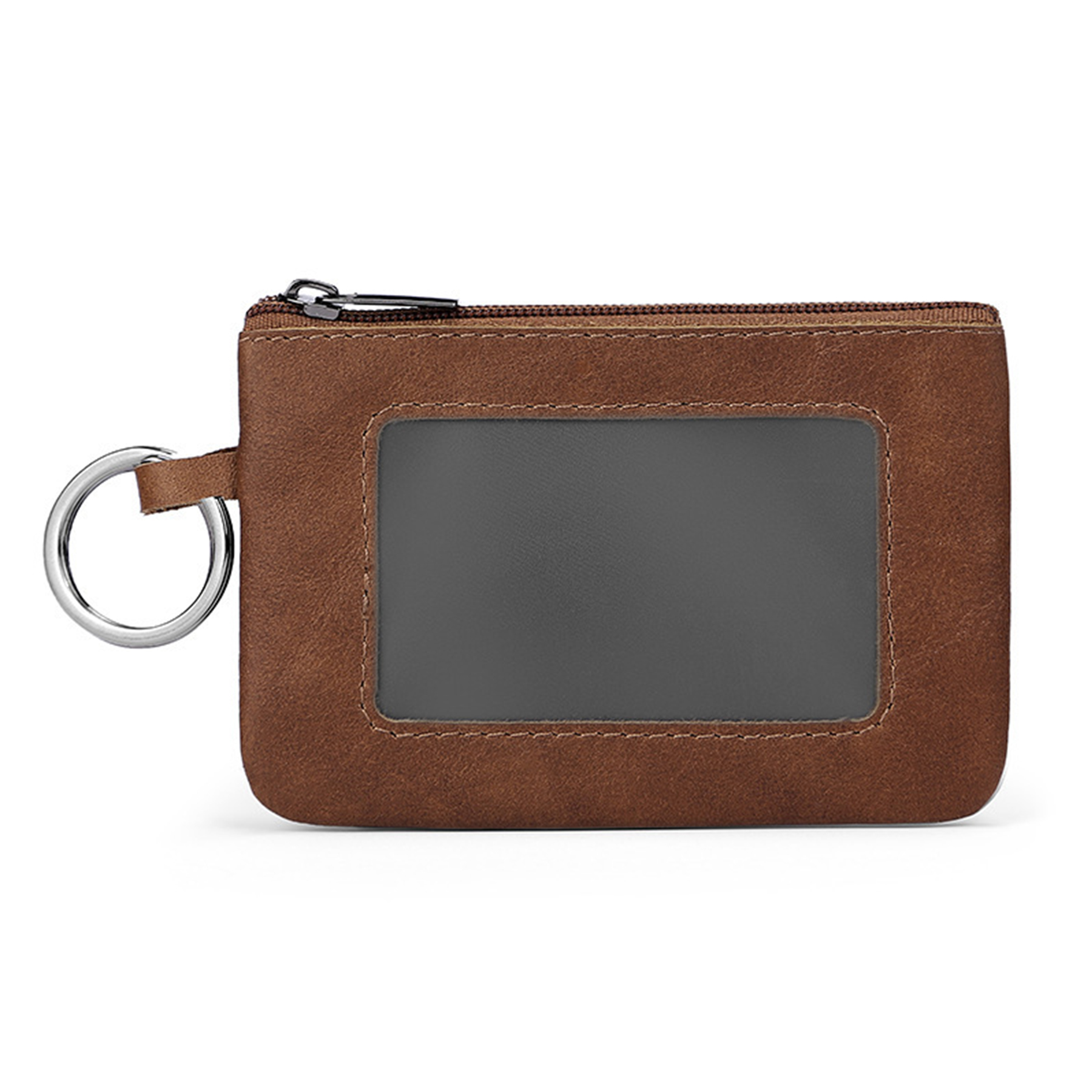 Genuine Leather Vintage multi-functional zippered coin purse 4