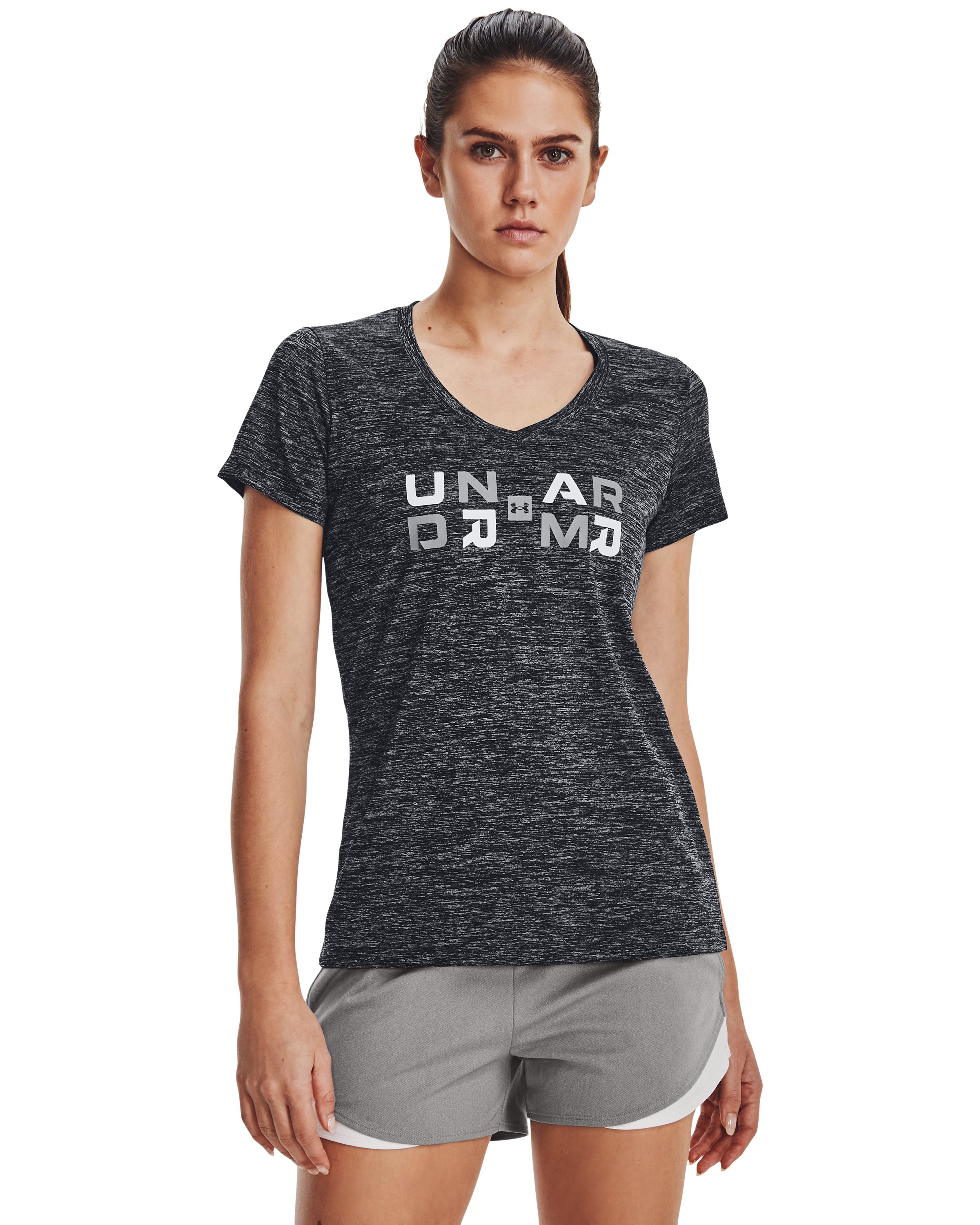 UA Tech Twist Graphic Women's V-Neck Short Sleeve 6