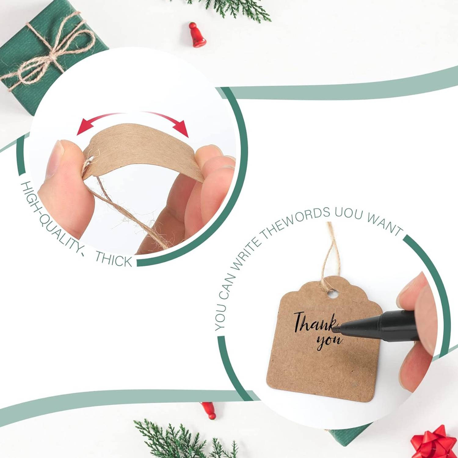 100Pcs Kraft Paper Price Hang Tag 6