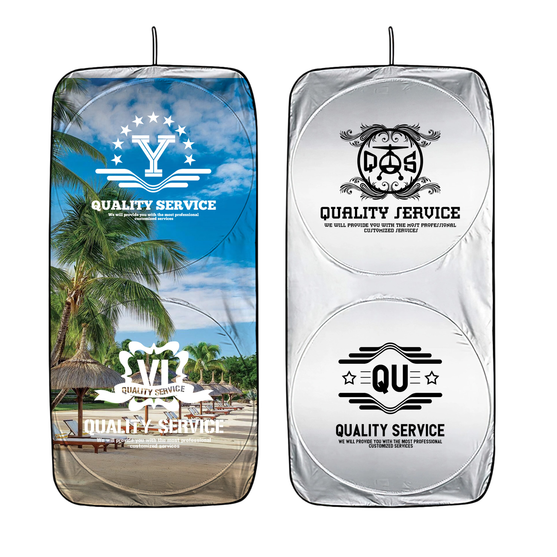 Silver-Coated Windshield Shade (59'' x 27.5'') 2