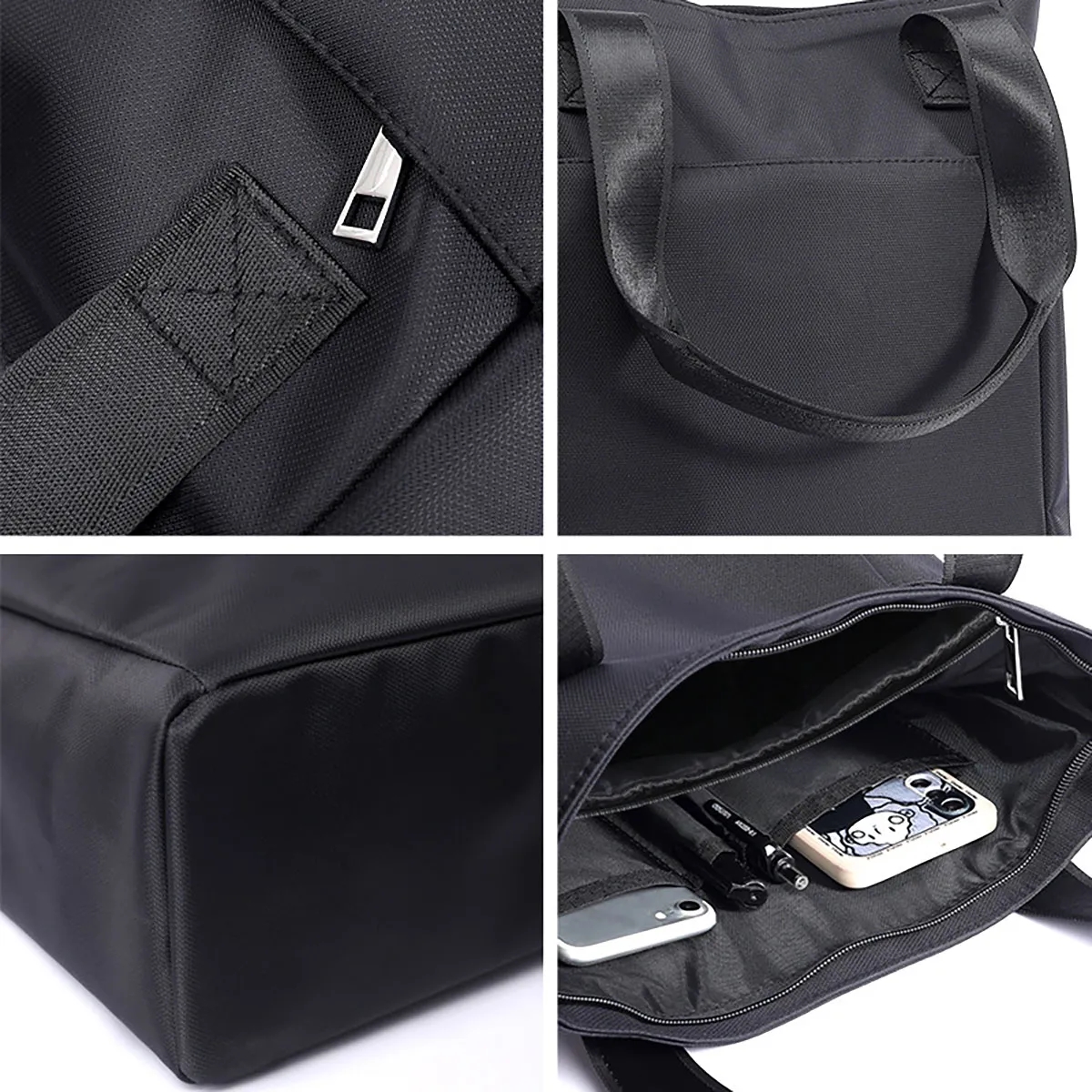 Printed Logo Lightweight Business Tote Purse with Zipper, custom tote bag with logo imprint 5
