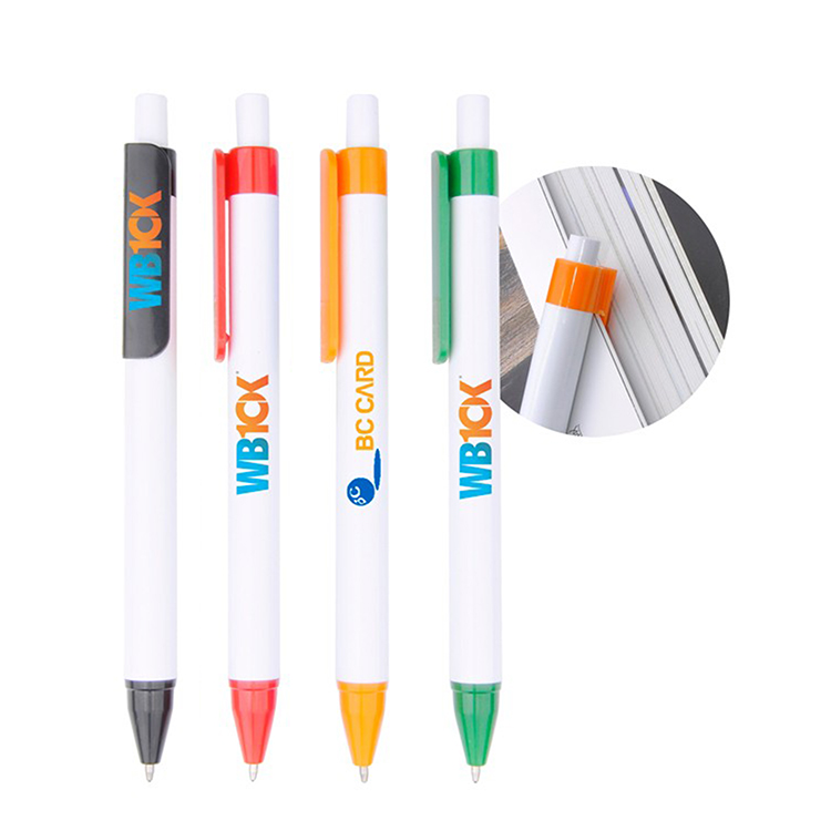 Plastic Ballpoint Pen w/Color Clip 6