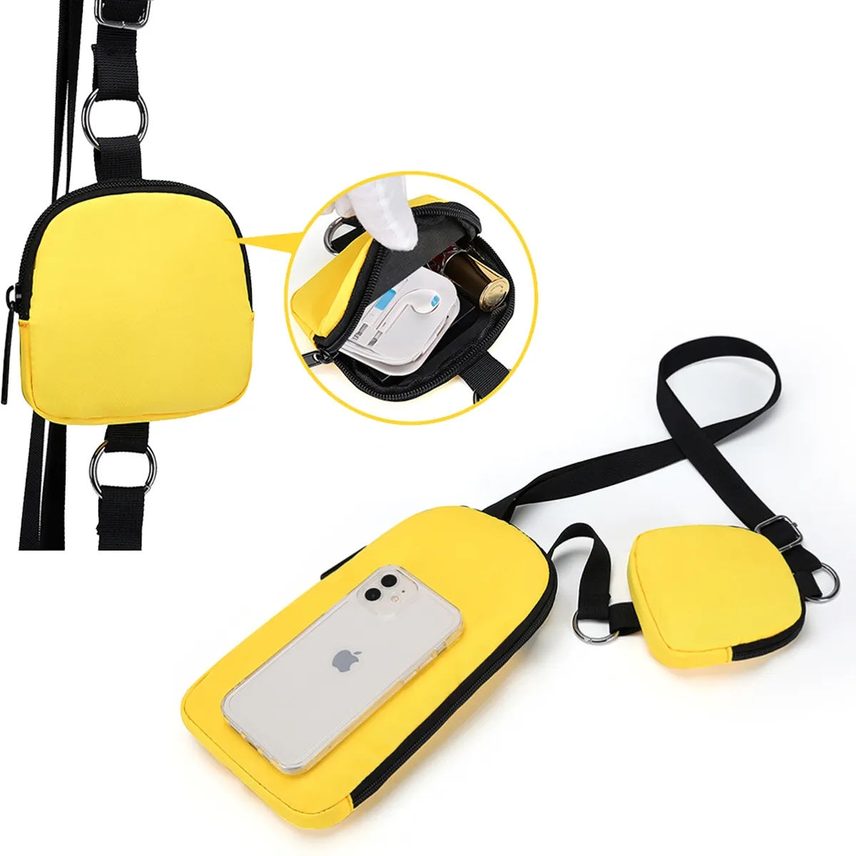 Unisex Crossbody Bag with Small Pouch 4