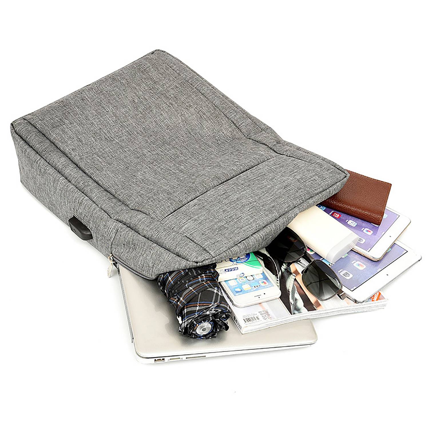 Mens Business Laptop Backpack w/ USB Charging Port 7