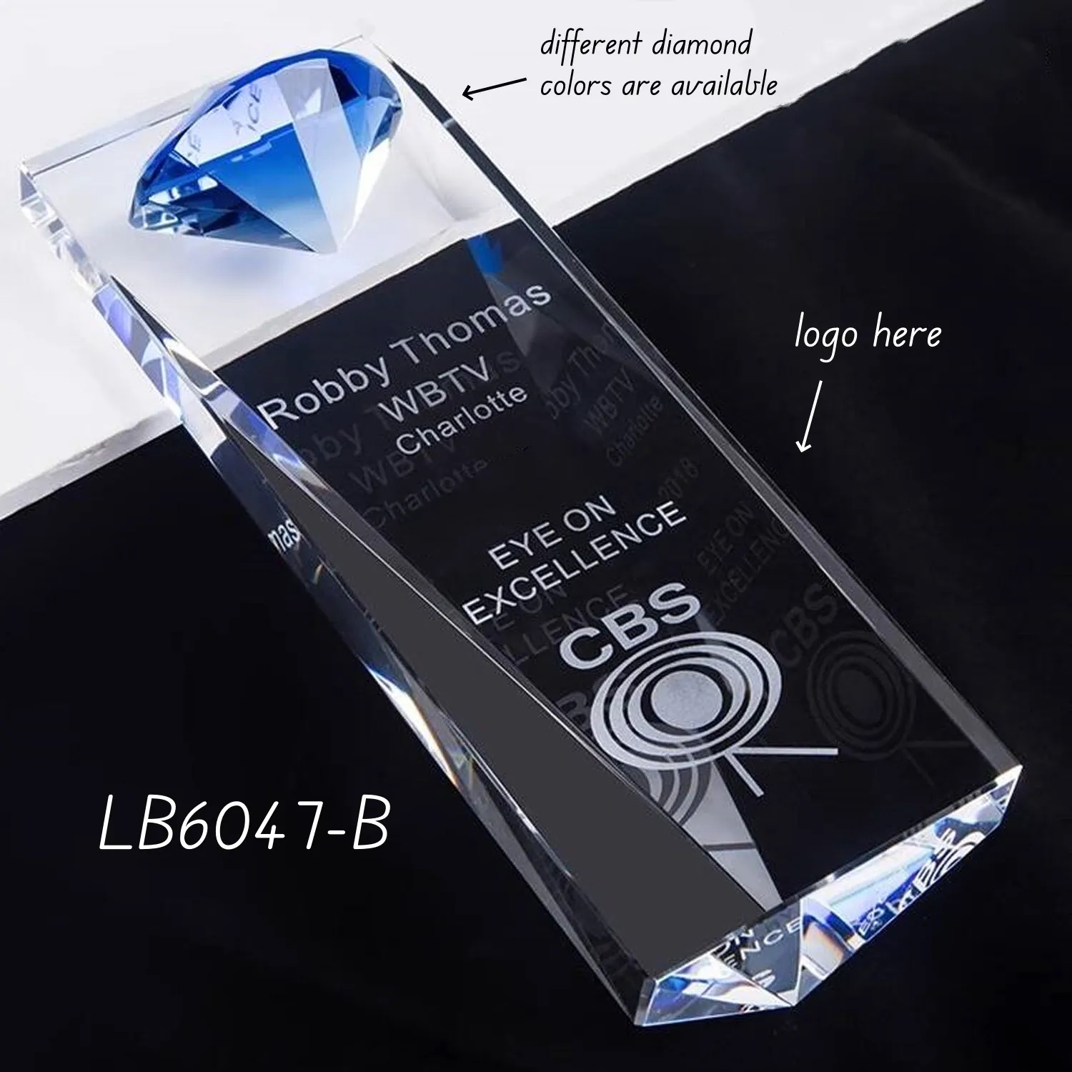 Recognition Crystal Award Glass Trophy Cup with Diamond 6