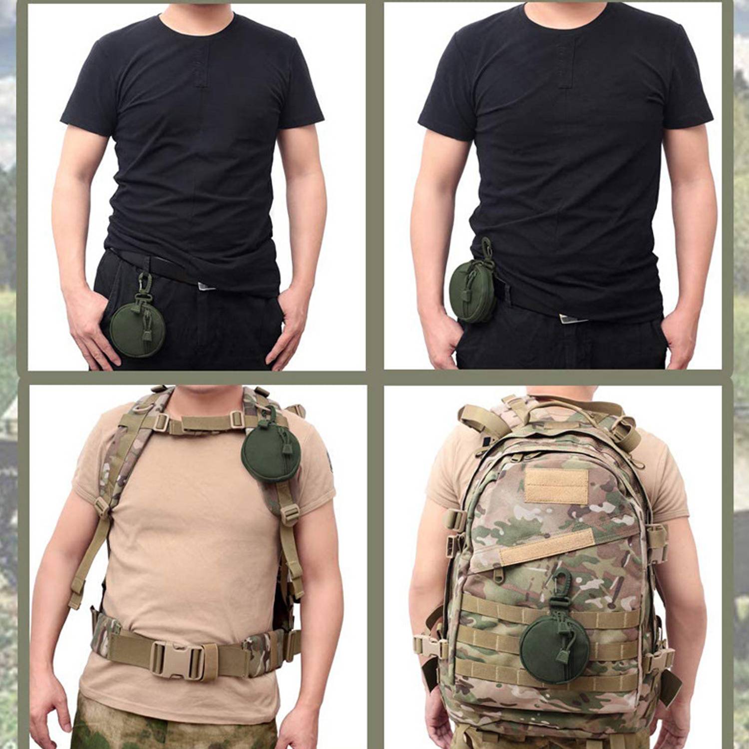 Nylon Tactical Bag Small Coin Purse Keychain 3